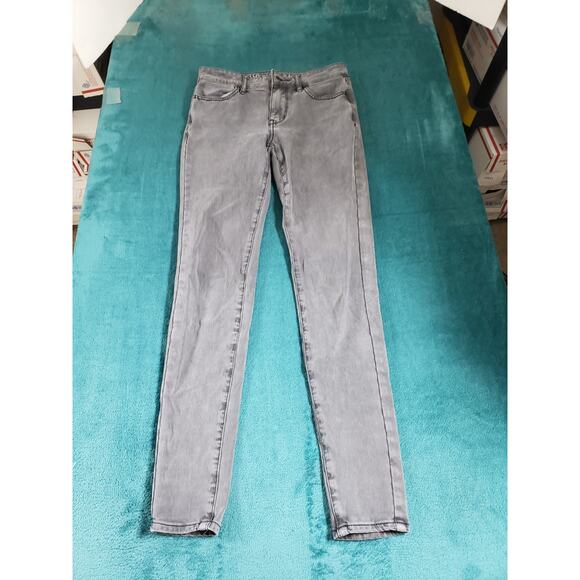 American Eagle Jeans Size 00 Womens Gray Stretch Denim Pants High Rise Jegging - Picture 2 of 14